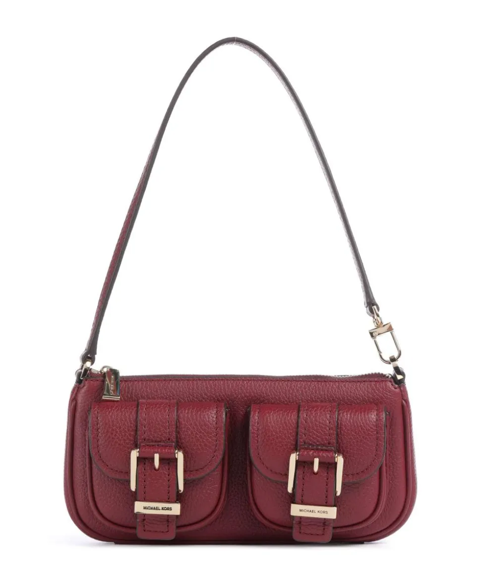 Zoe Small Schultertasche genarbtes Rindsleder wein