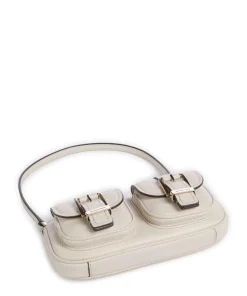 Zoe Small Schultertasche genarbtes Rindsleder elfenbein