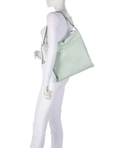 Zoom Beuteltasche genarbtes Rindsleder mintgrün