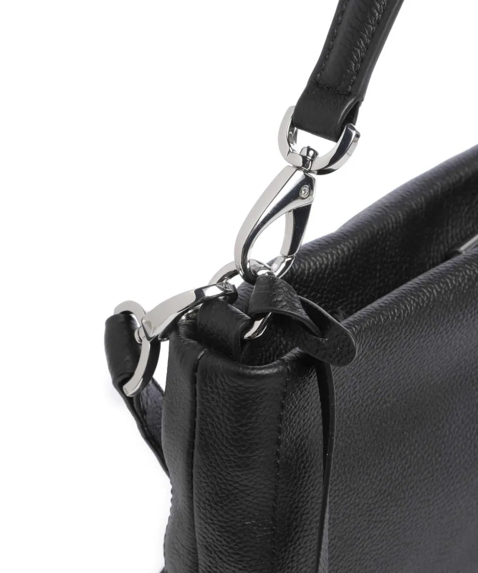 Zoom Beuteltasche genarbtes Rindsleder schwarz