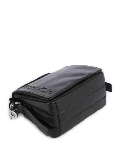 Zoom Umhängetasche genarbtes Rindsleder schwarz