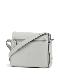 Zoom Umhängetasche genarbtes Rindsleder hellgrau