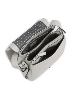 Zoom Umhängetasche genarbtes Rindsleder hellgrau